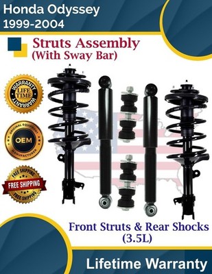 Front Struts & Rear Shocks W/Sway Bar For 1999-2004 Honda Odyssey Lifetime Warr