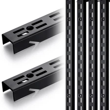 6 Pcs 47.5 Inches Shelf Rails Bracket Track Upright Closet System Hardware Ad...