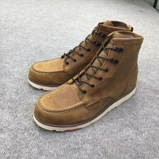 Brunt Marin Unlined Boots Mens Size 15 Brown Leather Lace Up Work Moc Toe