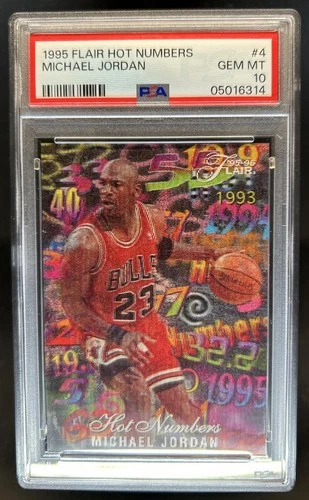 1995-96 Fleer Flair Michael Jordan Hot Numbers #4 Bulls PSA 10 GEM MINT