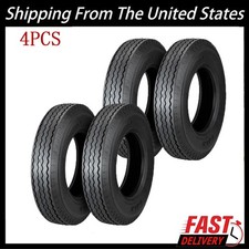 Set of 4, 8-14.5 Premium Highway Trailer Tire Wheel Assembly 8x14.5 14-Ply LRG