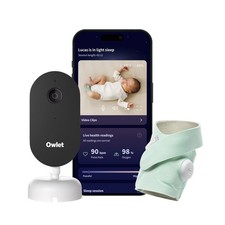 Owlet Dream Duo Gen 3 Smart Baby Monitor, Medical-Grade Health Tracking Sock, 2K