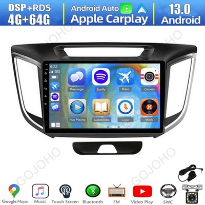 Carplay 64GB Android 13 Car Radio Stereo Navi For Hyundai Creta ix25 2015-2019
