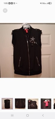 Women's Fabulous Black Saks Fifth Avenue Embellished Sleeveless Vest Size S