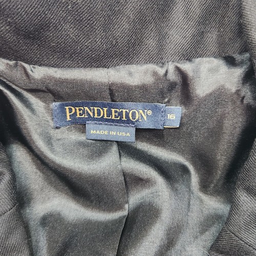 Chaqueta Blazer Mujer Pendleton Lana Virgen Negra Career Essentials 16 NUEVA EE. UU. - Imagen 4 de 10