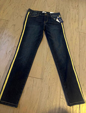 Crown & Ivy Girls Dark Wash Skinny Jeans Gold...
