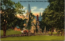 Vintage Mac-o-chee Castle West Liberty Ohio Linen Postcard Tichnor 1930s
