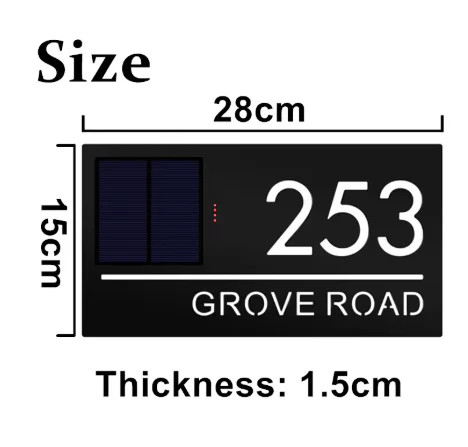 SOLAR LED HOUSE SIGN ADDRESS MULTI COLOUR COLOR SIGN CUSTOM LIGHT UP NUMBER - Bild 3 von 8
