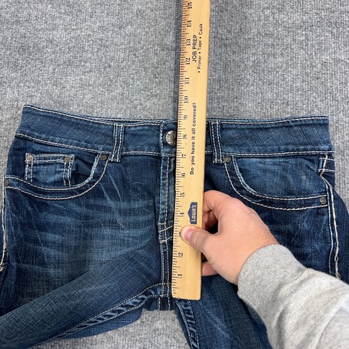 BKE Jeans donna 31x31,5 blu cultura bootcut vita bassa lavaggio scuro denim ADATTO 33x32 - Foto 5 di 13