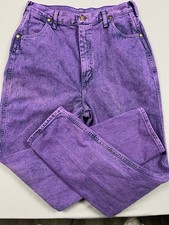 Wrangler VTG Women's Jeans Purple Acid Wash 13/14 actual 28x32. 80s Bareback