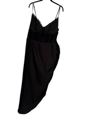Pretty Little Thing Dress 18 Black Bodycon Ruched Underwire Emo Goth Corset