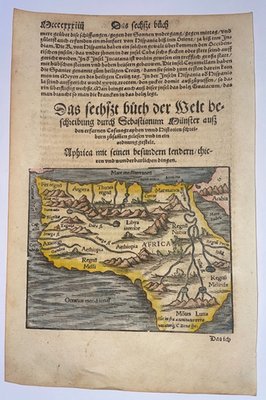 AFRICA 1564 SEBASTIAN MUNSTER ANTIQUE ENGRAVED MAP 16TH CENTURY | eBay
