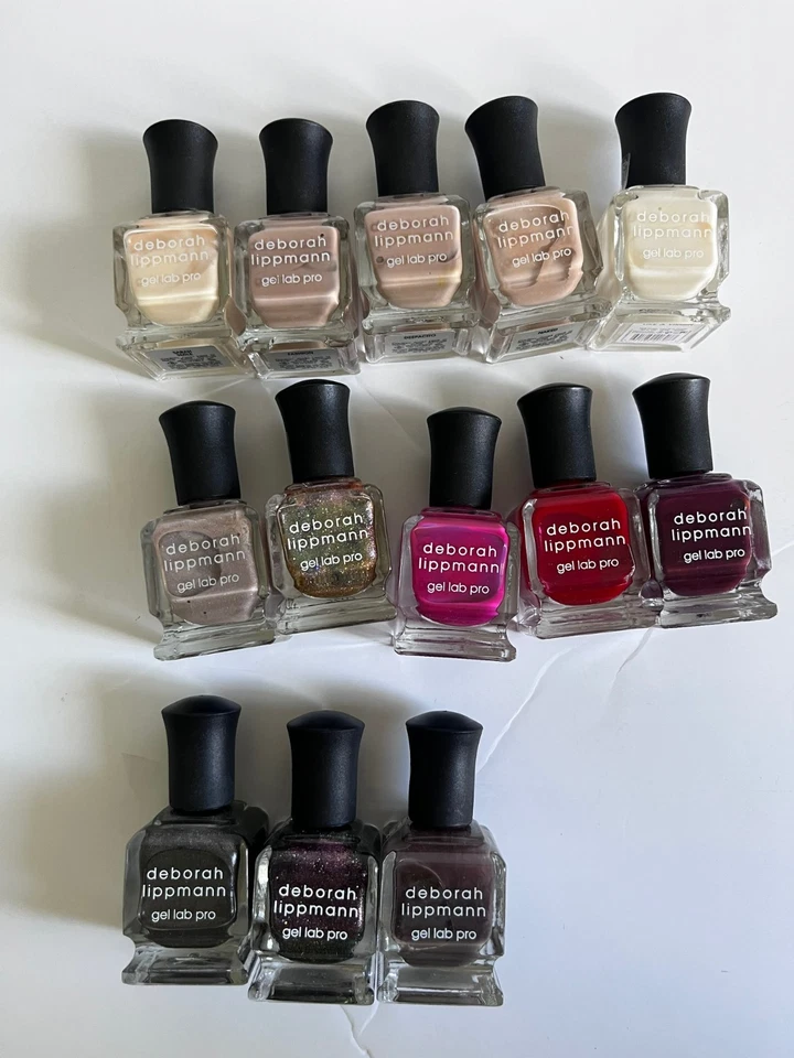 批量 13 件 全新 Deborah Lippmann 指甲油,0.5 盎司 裸体,粉红色,红色 紫色 — 第 2/4 张图片