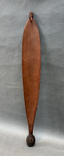 SMALL AUSTRALIAN ABORIGINAL CENTRAL DESERT CARVED WOOMERA W OCHRE RUBBED SURFACE