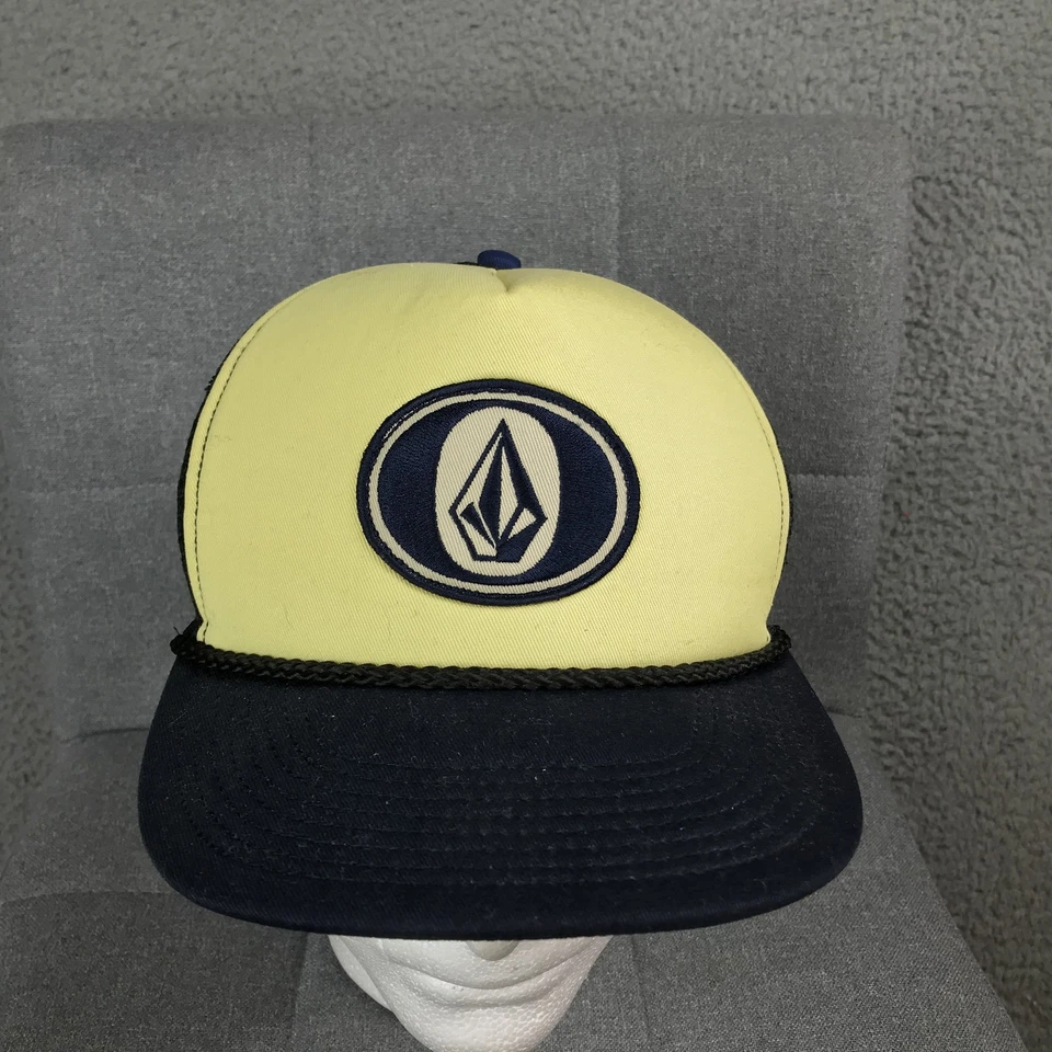 Volcom Hat Cap Snap Back Yellow Black Mesh Trucker Patch Marrow Cheese OSFA Mens - Image 2 of 4
