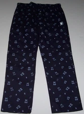 NWT Psycho Bunny NAVY BLUE ALLOVER LOGO Woven Pajama/Lounge Pants Men's L SHARP