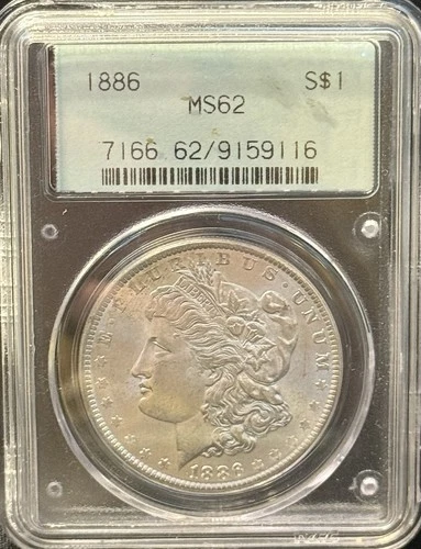 1886 Philadelphia Silver Morgan Dollar $1 Coin PCGS Certified MS62