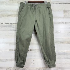 GAP Womens Olive Green Jogger Pants Relaxed Fit Elastic Waist Drawstring Size L