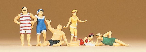 Preiser 12135 H0 Figuren Set Menschen Baden (1900Er)-image