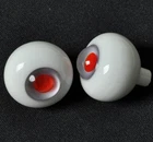 Good 8mm Gray Iris&Red Pupils Glass BJD Eyes for OOAK BJD Doll