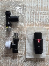 Vanne de radiateur droite thermostatique noir mat (paire) standard 15 mm