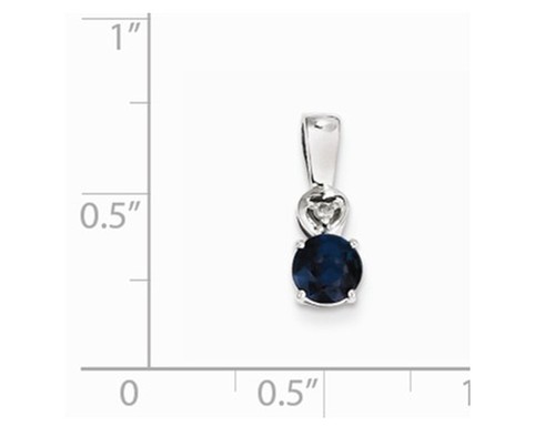 Sterling Silver Blue Sapphire Solitaire Pendant Necklace 1/2 Carat (ctw) - 第 2/3 張圖片