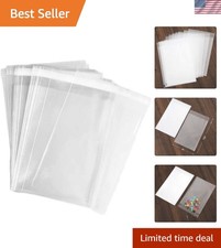 Crystal Clear Resealable Poly Bags 50 pcs - 8"x12" - Ideal for Clothing Gifts