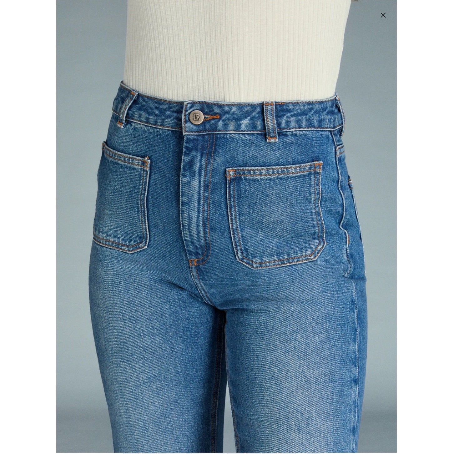 Rouje Womens Belleville Jeans Size 28 Wide Leg Medium Wash Classic Parisian NEW