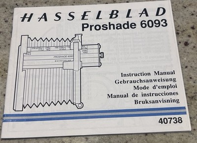  HASSELBLAD 6093 PROSHADE Kompendium Geli MANUAL  40738   