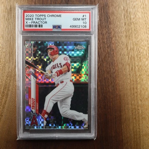 2020 Topps Chrome MIKE TROUT X-FRACTOR #1 PSA 10 GEM MINT SP LA ANGELS MVP HOF