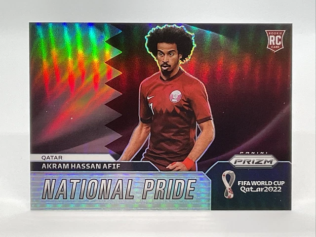 2022-23 Panini Prizm World Cup Akram Hassan Afif National Pride RC Rookie #21