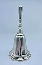Vintage Avon Silverplated Dinner Bell Fluted Chain Border 5 1/2” Tall