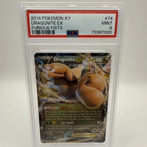 Dragonite EX 74/111 XY - Furious Fists Holo PSA 9