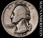 1940-S Silver Washington Quarter - Scarce  Better Date  No Reserve  #L3152