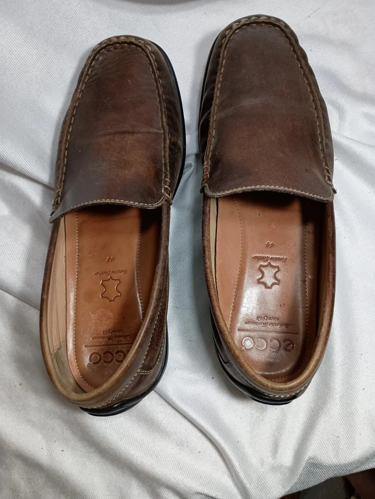 Scarpe mocassino da guida Ecco uomo EU 44 US 10 classico marrone mocassino pelle marrone