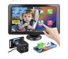 Faninso Baby Car Camera, 1296P HD Car Baby Monitor with 7 Touchscreen, CarPla...