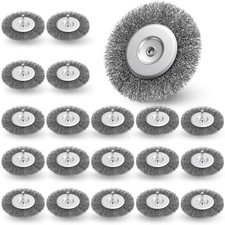 Moxweyeni 20 Pcs 4 Inch Stainless Steel Wire Wheel Brushes for Drill Bits wit...