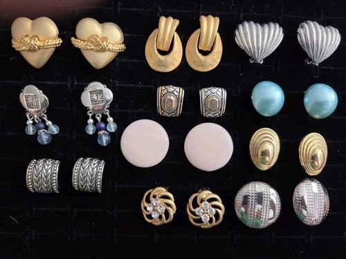 Vintage Now Earrings Lot QUALITY NO JUNK Clip Screw 11 Pairs Some Signed Gold To