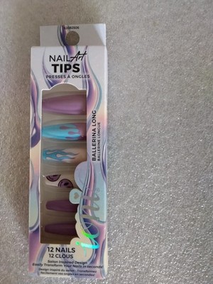 Ioni Nail Art Tips - Ballerina Long - Press On - 12 Nails