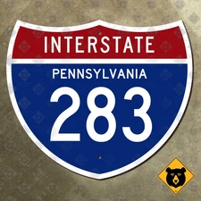 Pennsylvania Interstate 283 highway marker 1961 road sign Harrisburg 12x10