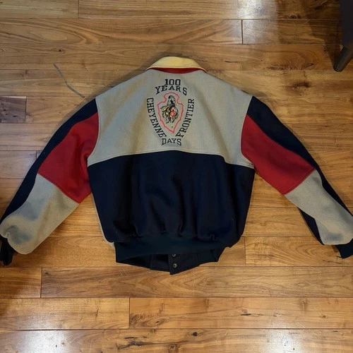 Wrangler 100 Years Cheyenne Frontier Days Colorblock Varsity Snap Jacket L image 2