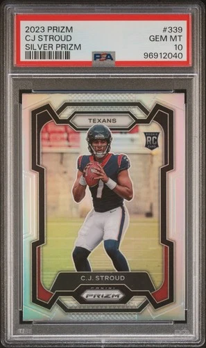 CJ C.J. STROUD 2023 PRIZM SILVER ROOKIE RC #339 PSA 10 GEM MINT TEXANS