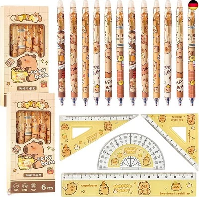 Ntwdby 16 Stu?ck Capybara Schreibwarenset, 12 Capybara Gelstifte und 4 Capybara