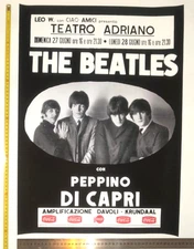 POSTER RIPRODUZIONE 43X60~ BEATLES ROMA TEATRO ADRIANO TOUR ITALY 1965 DI CAPRI
