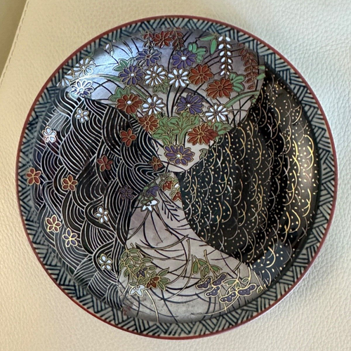 Handbemalte japanische Porzellan Schmuck Schale Floral 5,75" - Bild 1 von 4