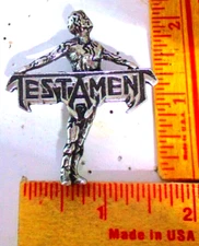Testament pin vintage collectible old hard metal rock band concert music pinback