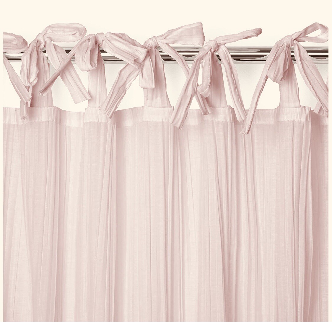 Boho Chic Sheer Curtain - Single Panel Ruffled Tab Top Window Drape For Bedroom, Living Room, Cottage Core Style (52x95 Inches, White)