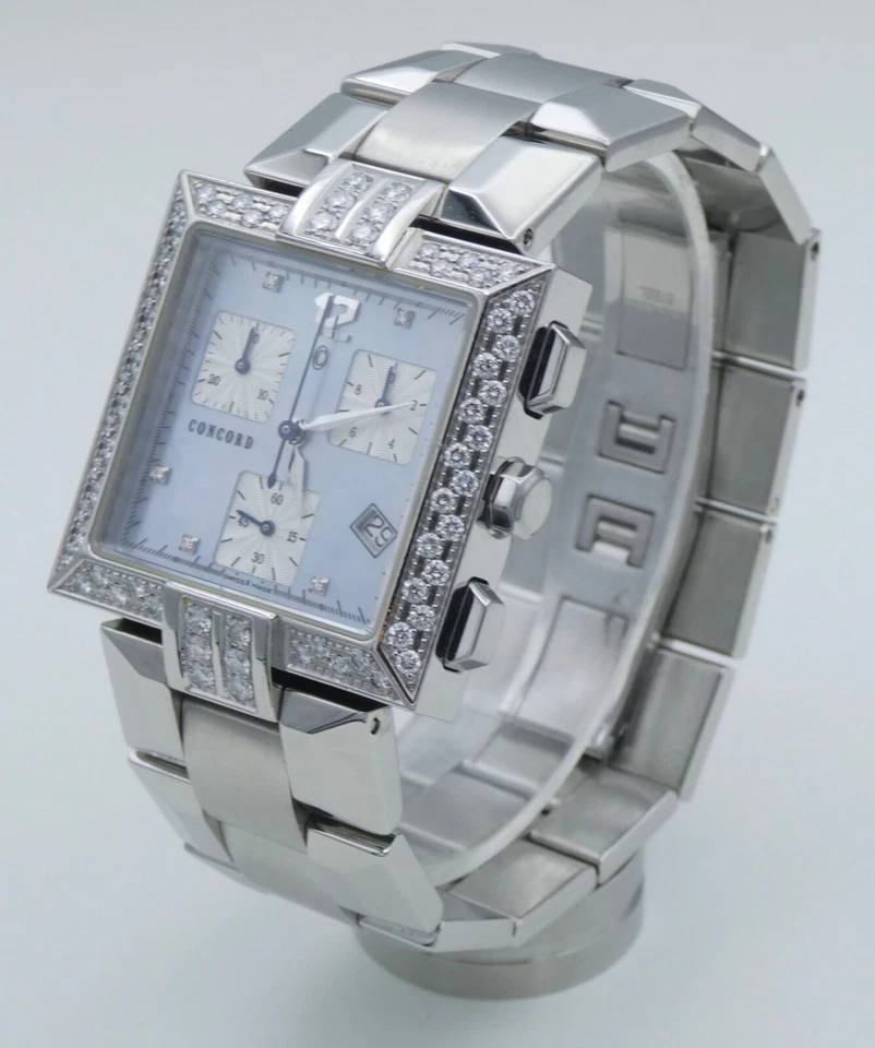 Concord Chronograph Damen Uhr Quartz mit Diamanten  Swiss Made - Bild 2 von 4
