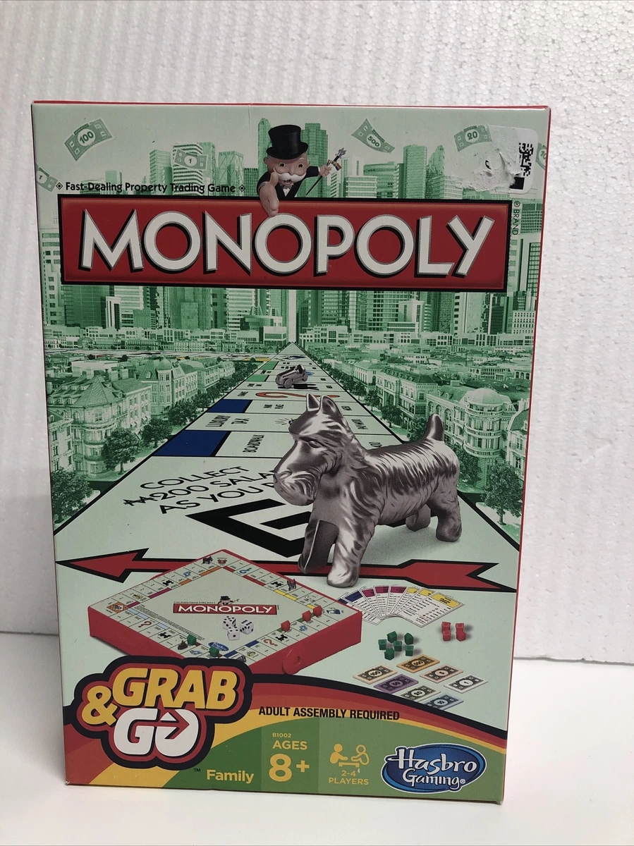 Monopoly Grab and Go Game for Ages 8 and Up, Travel Game for 2-4 Players - Monopoly