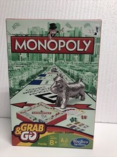 Monopoly Grab and Go Game (Travel Size) Family Game Age 8 Up Hasbro 2-4 Players
